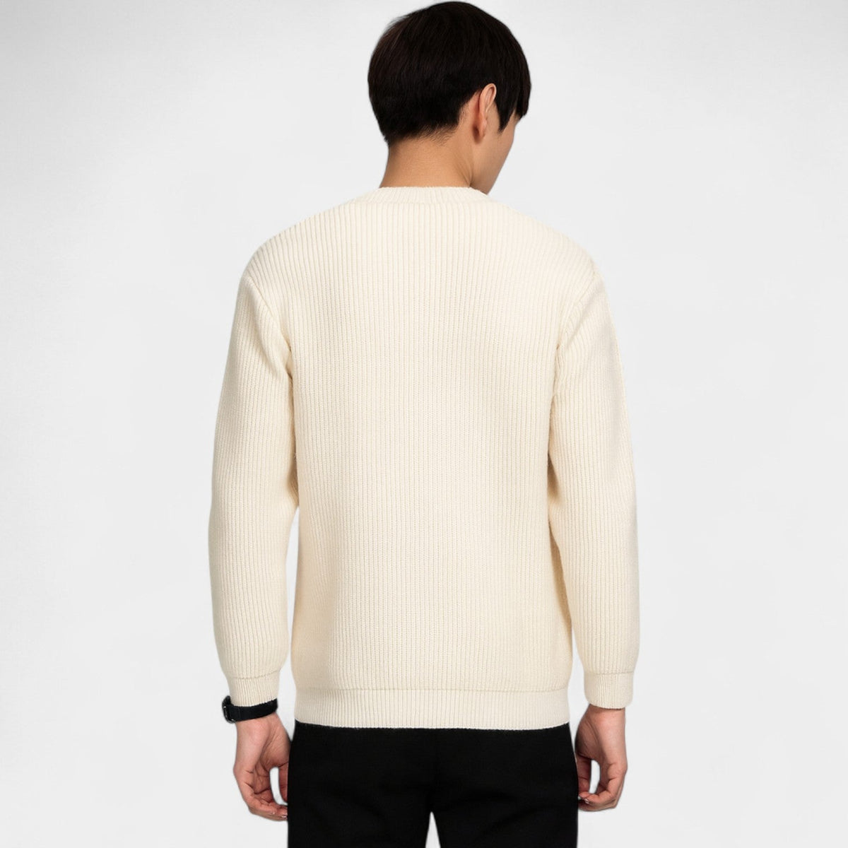 Men's Slim Fit Knit Cardigan – Low V-Neck Fine Knit
