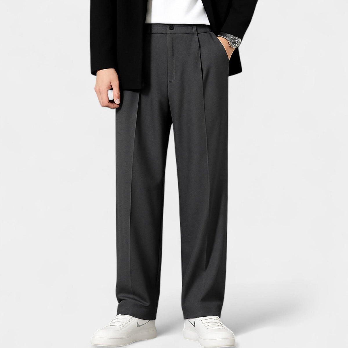 Men's Oversized Business Casual Pants – Lightweight Tapered Fit