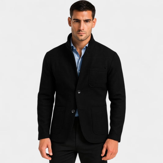Men's Slim Blazer – Stand Collar Tailored Cut