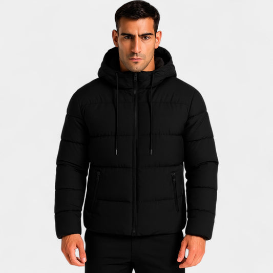 Men's Hooded Puffer Jacket – Relaxed Matte Finish