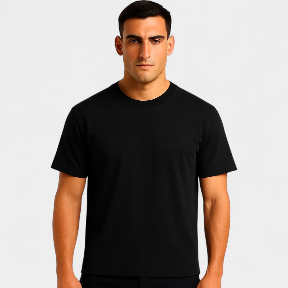 Men's Slim Cotton T-Shirt – Classic Crew Neck