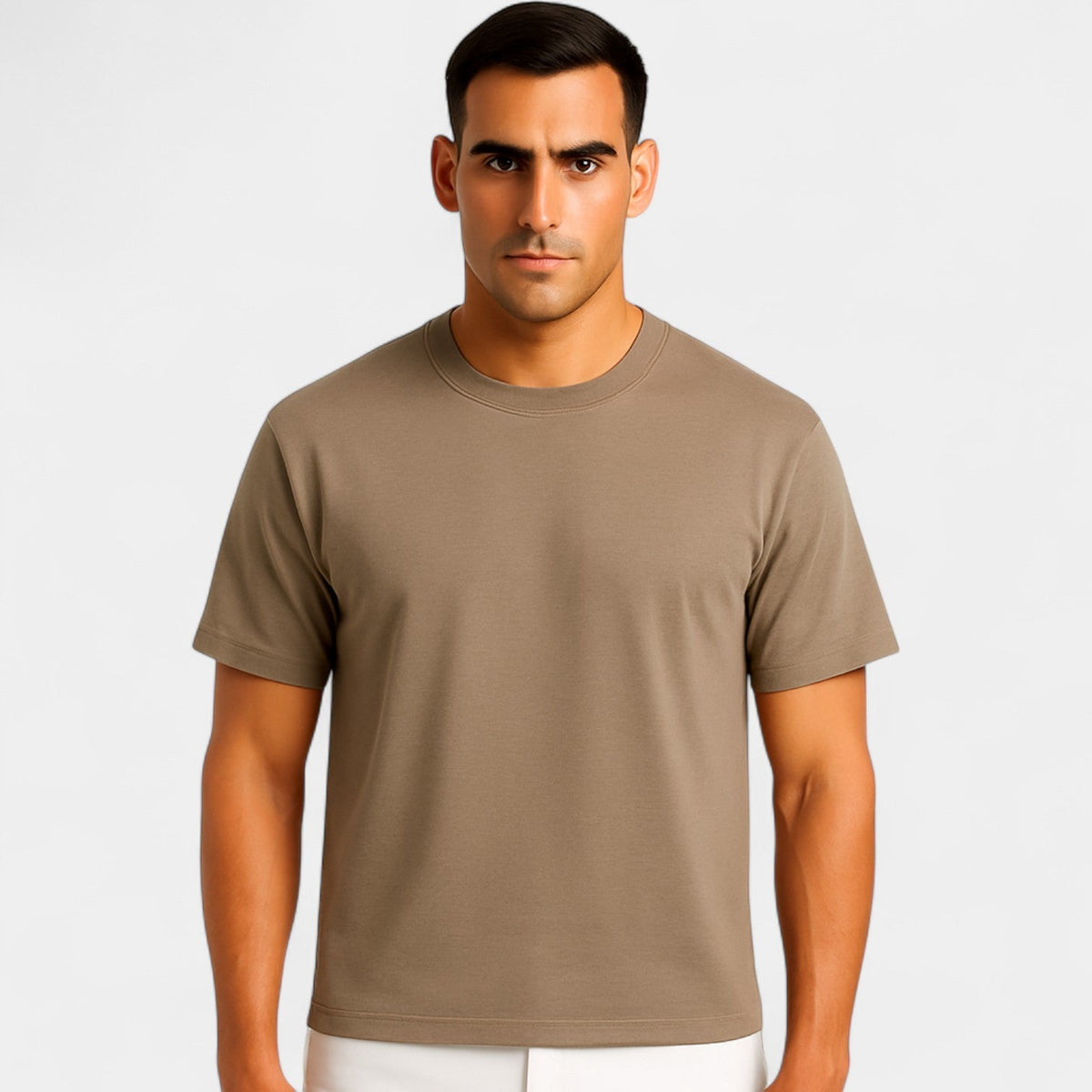 Men's Slim Cotton T-Shirt – Classic Crew Neck