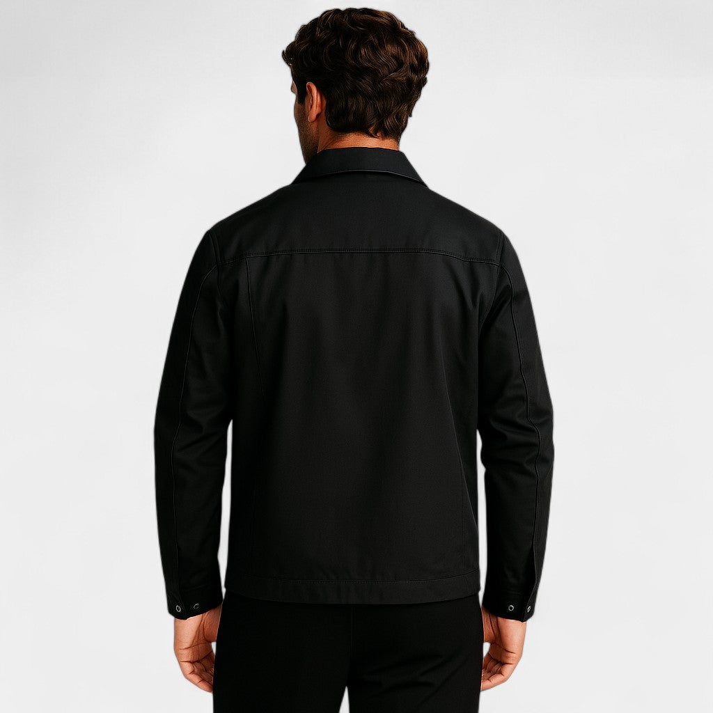Men's Lapel-Collar Windbreaker Jacket – Relaxed Straight Fit
