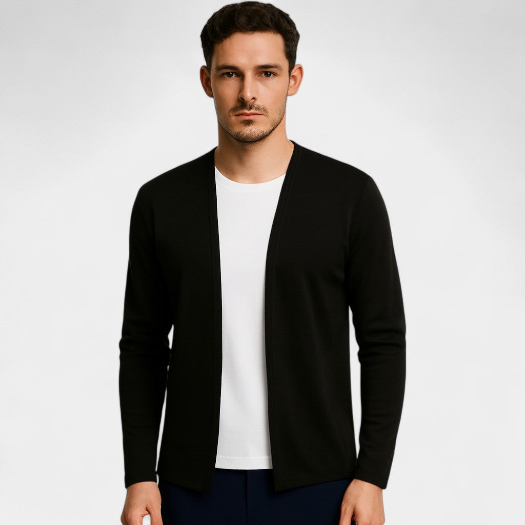 Men's Cotton Cardigan – Classic V-Neck Button Front