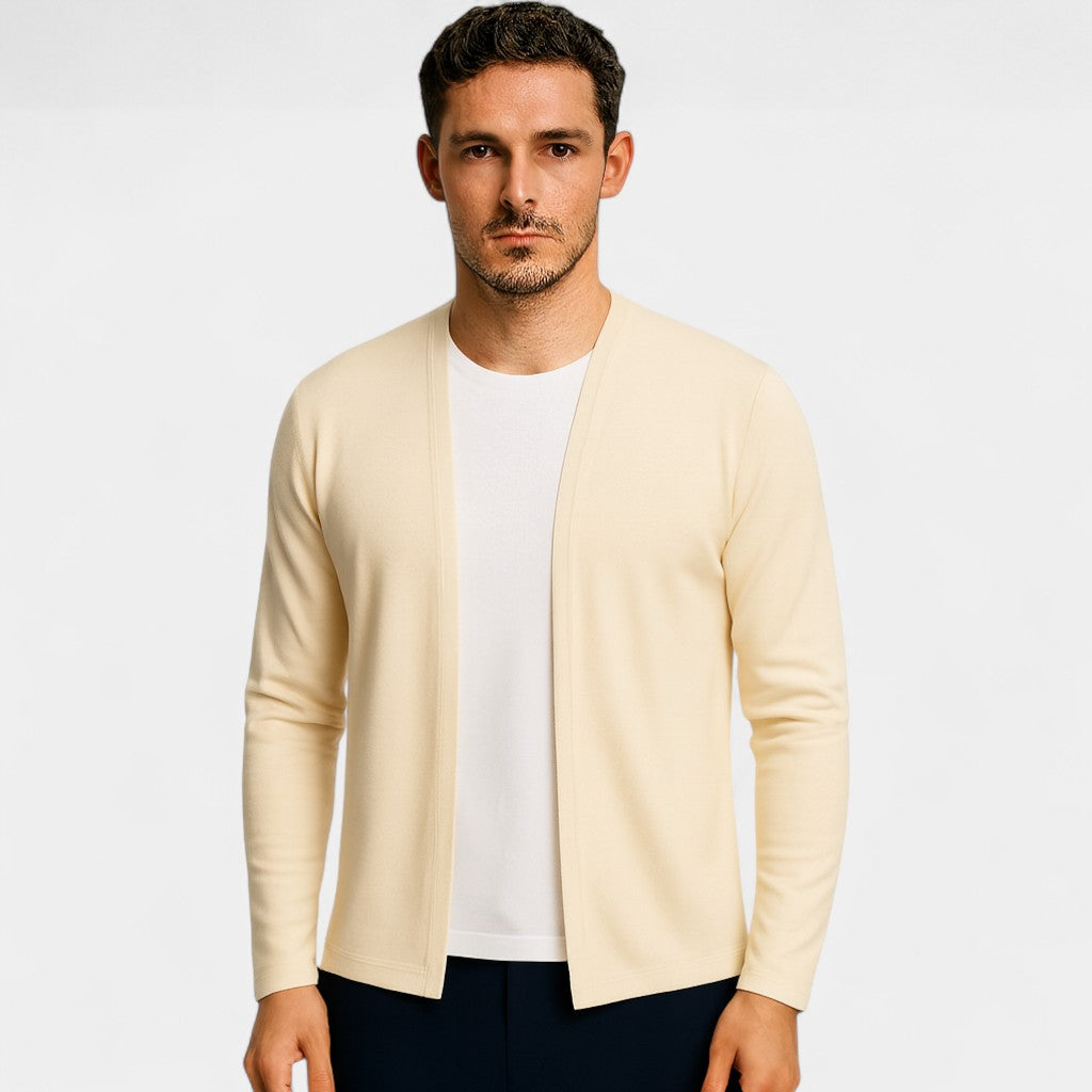 Men's Cotton Cardigan – Classic V-Neck Button Front