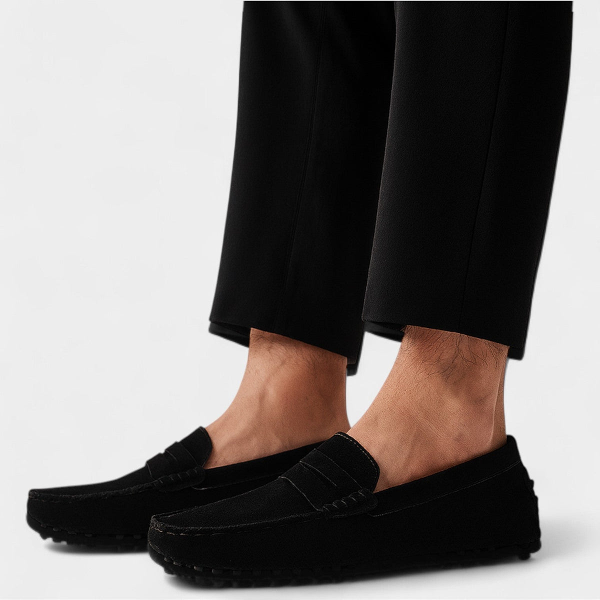 Men's Suede Loafers – Slip-On Driving Style