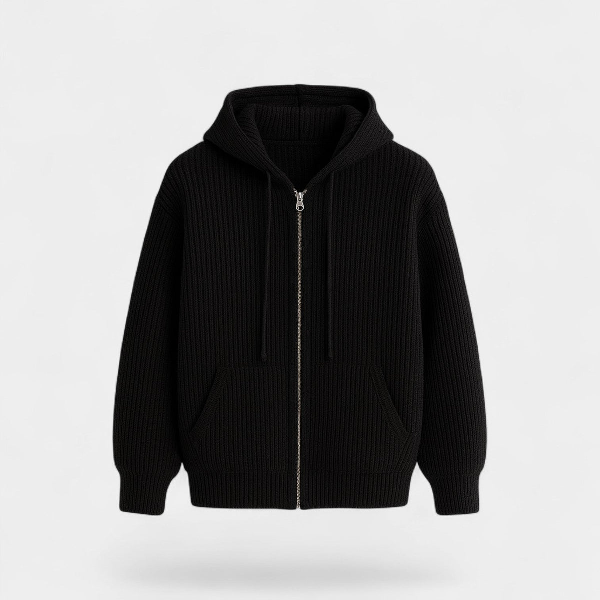 Men's Hooded Zip Cardigan – Fine Rib Knit