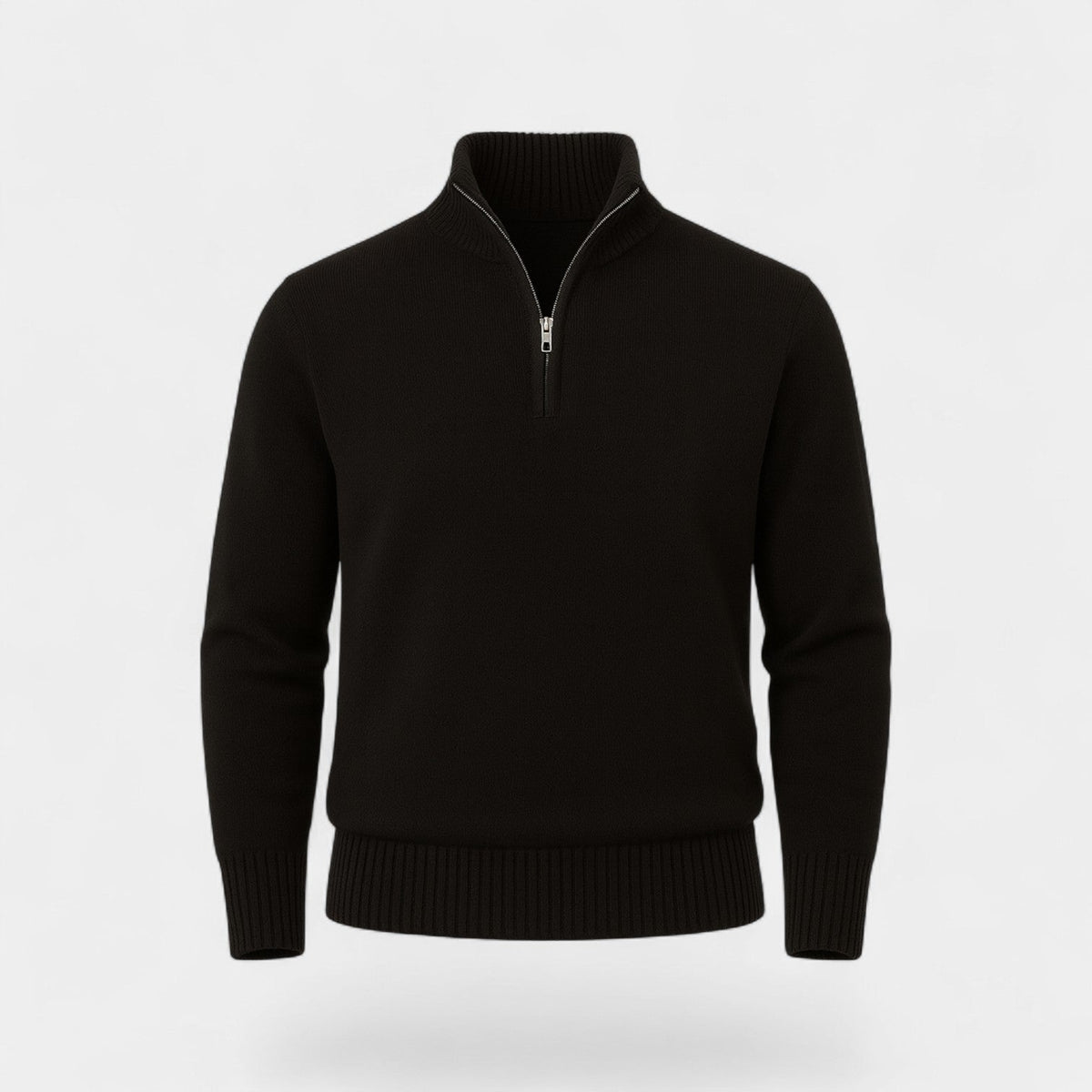 Men's Quarter-Zip Sweater – Thermal Cotton-Blend Knit