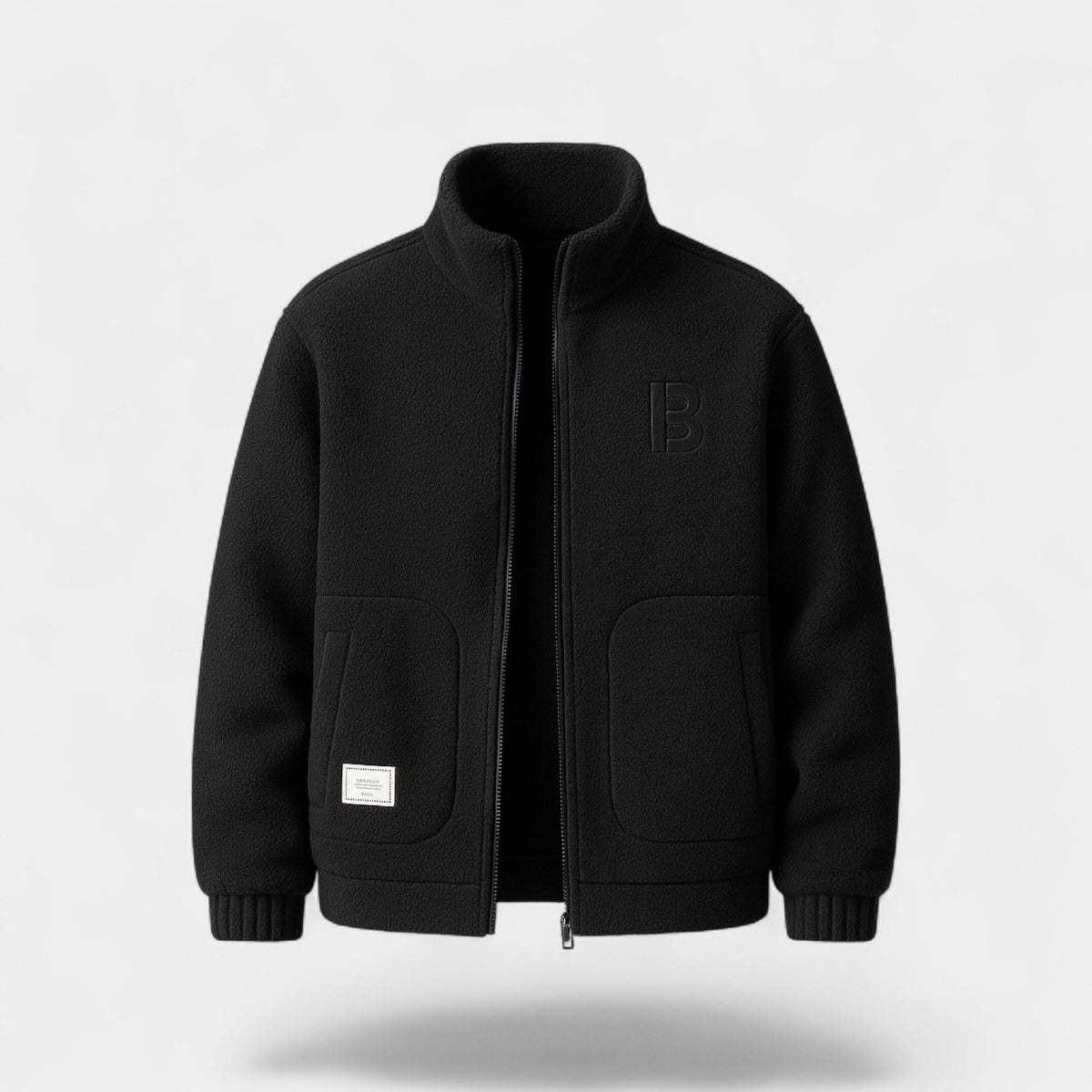Men's Cashmere Varsity Jacket – Ribbed Collar, Structured Fit