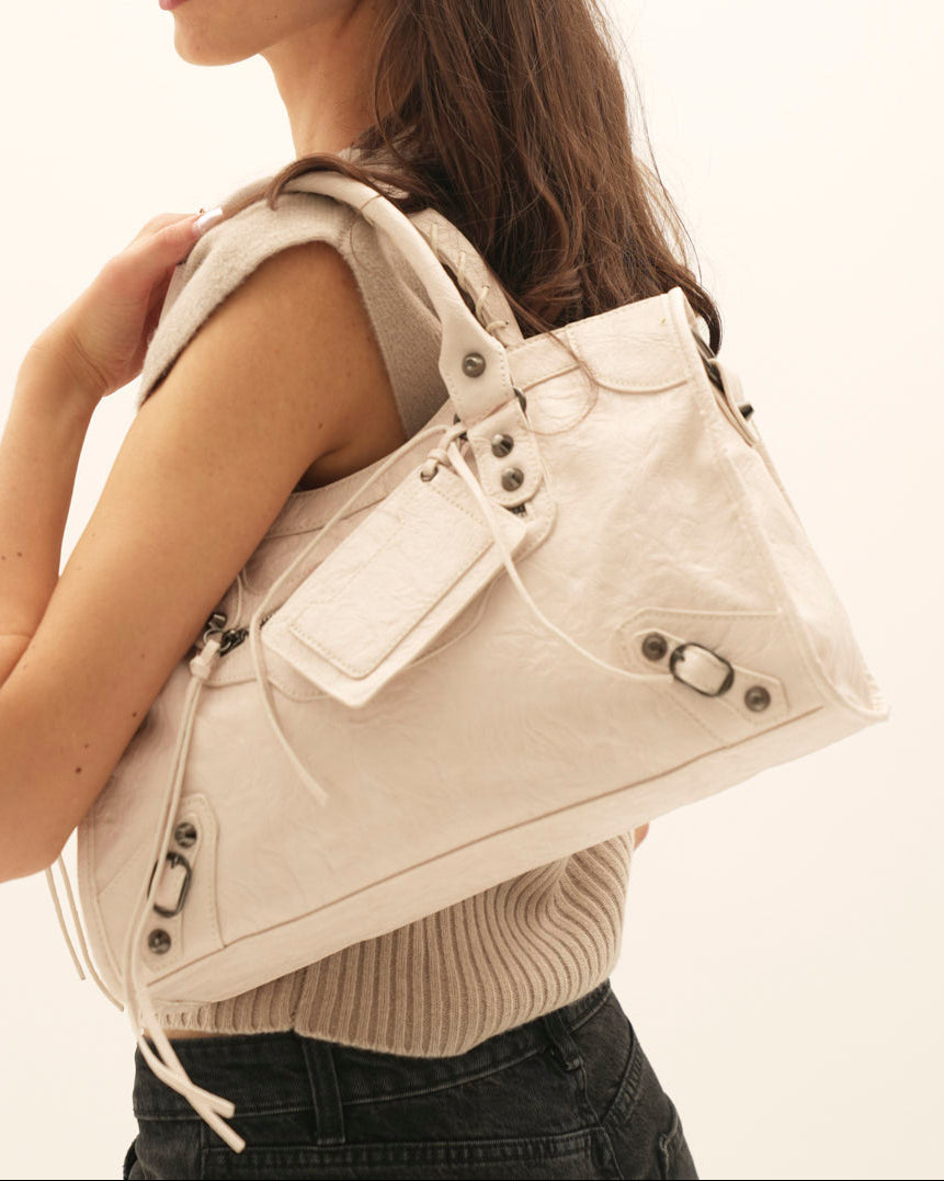 Women's Leather Tote Bag – Structured Zip-Top Carryall
