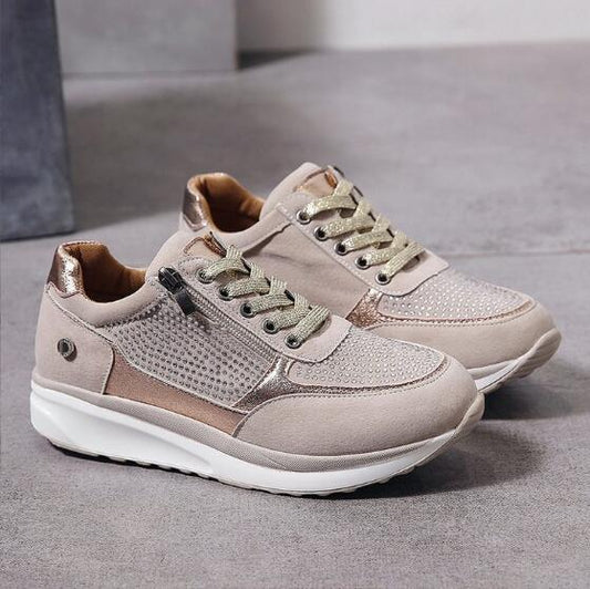 Women's Platform Sneaker – Side Zip Low Heel