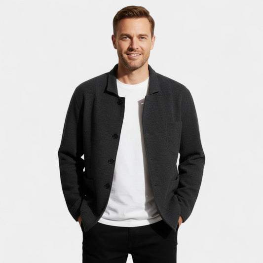 Men's Single-Breasted Blazer – Technical Fabric Lapel