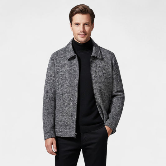 Men's Wool-Blend Coat – Stand Collar Tailored Fit