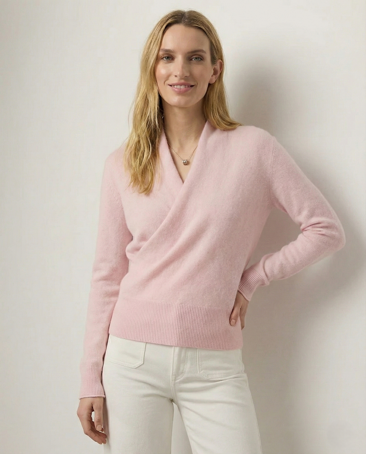 Women's Cashmere Sweater – Crossover Collar