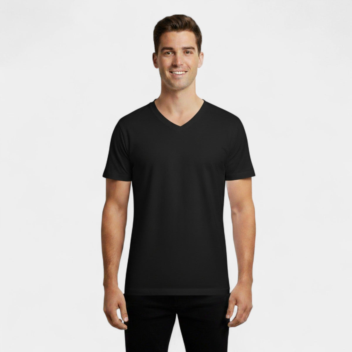 Men's V-Neck Cotton T-Shirt 3-Pack – Slim Short-Sleeve Cut
