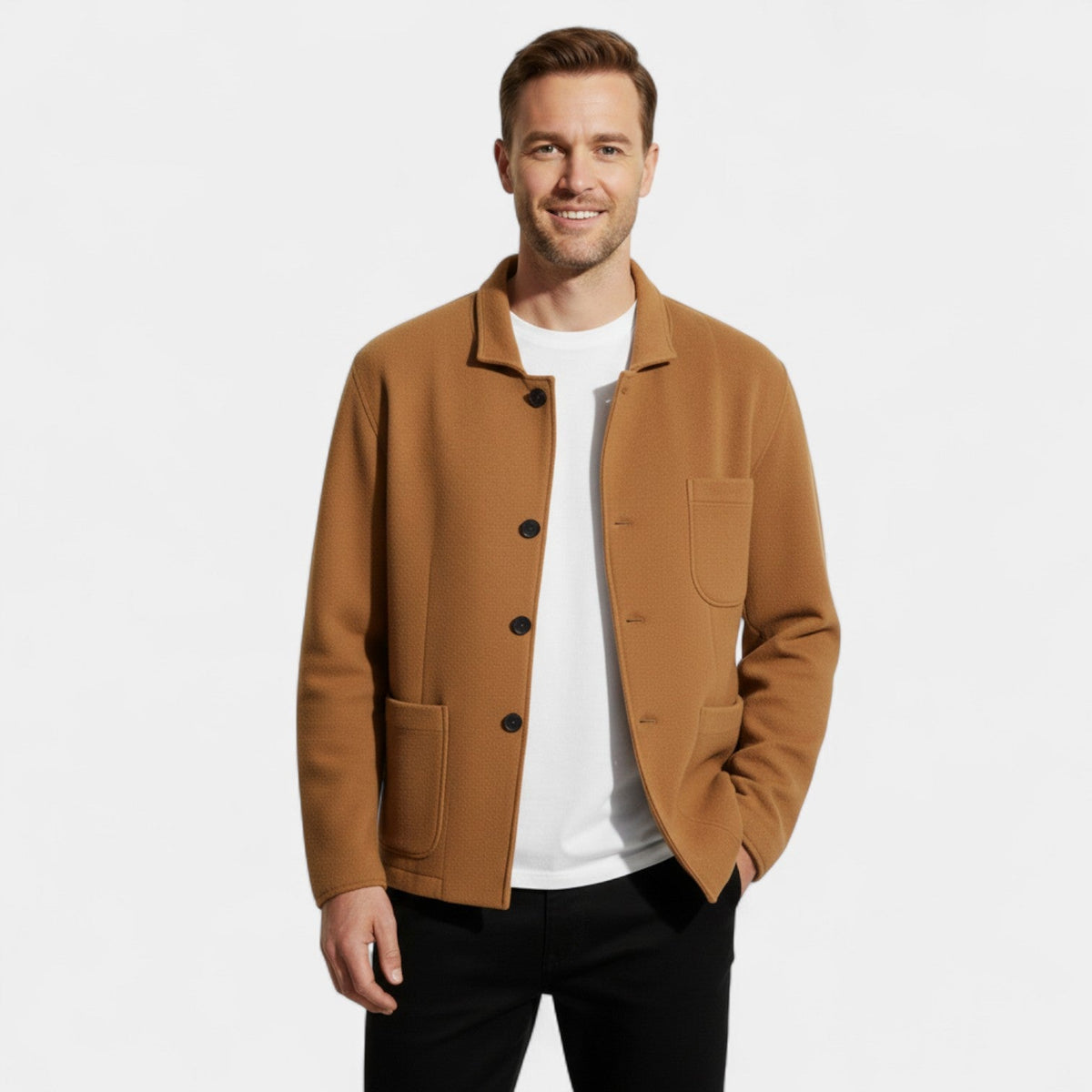 Men's Single-Breasted Blazer – Technical Fabric Lapel