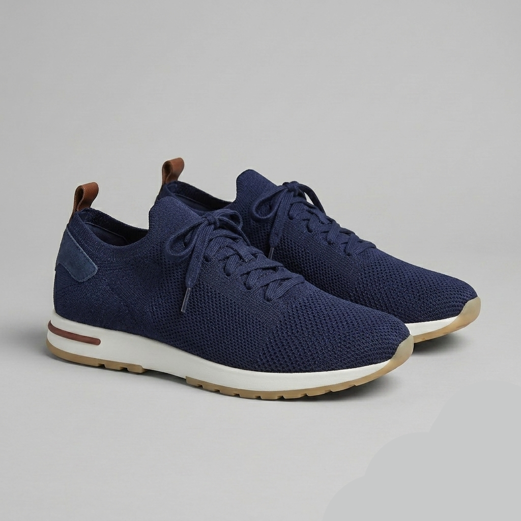 Men's Knit Lace-Up Sneaker – Tonal Low-Profile Design