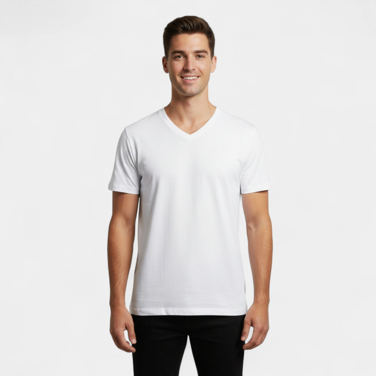 Men's V-Neck Cotton T-Shirt 3-Pack – Slim Short-Sleeve Cut