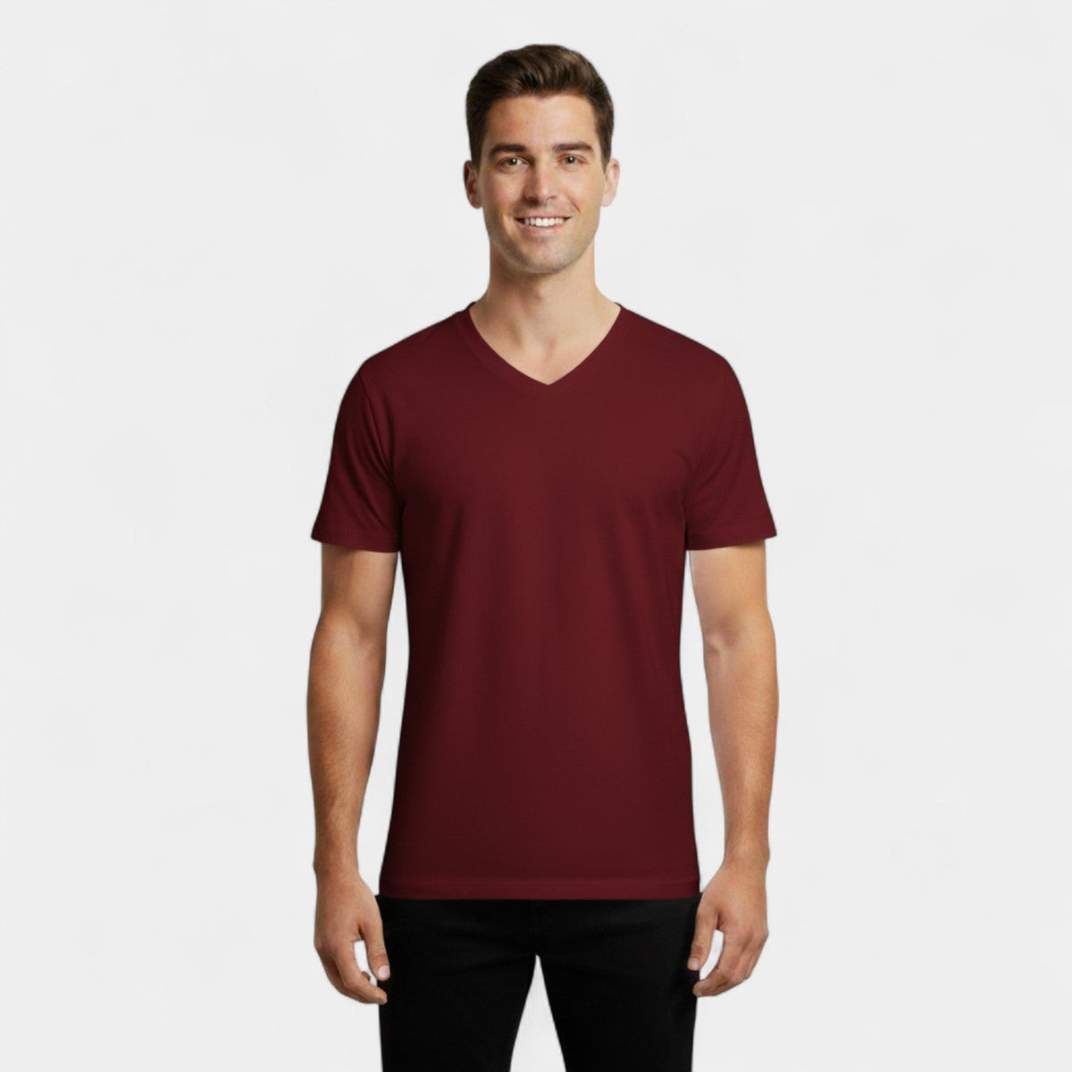 Men's V-Neck Cotton T-Shirt 3-Pack – Slim Short-Sleeve Cut