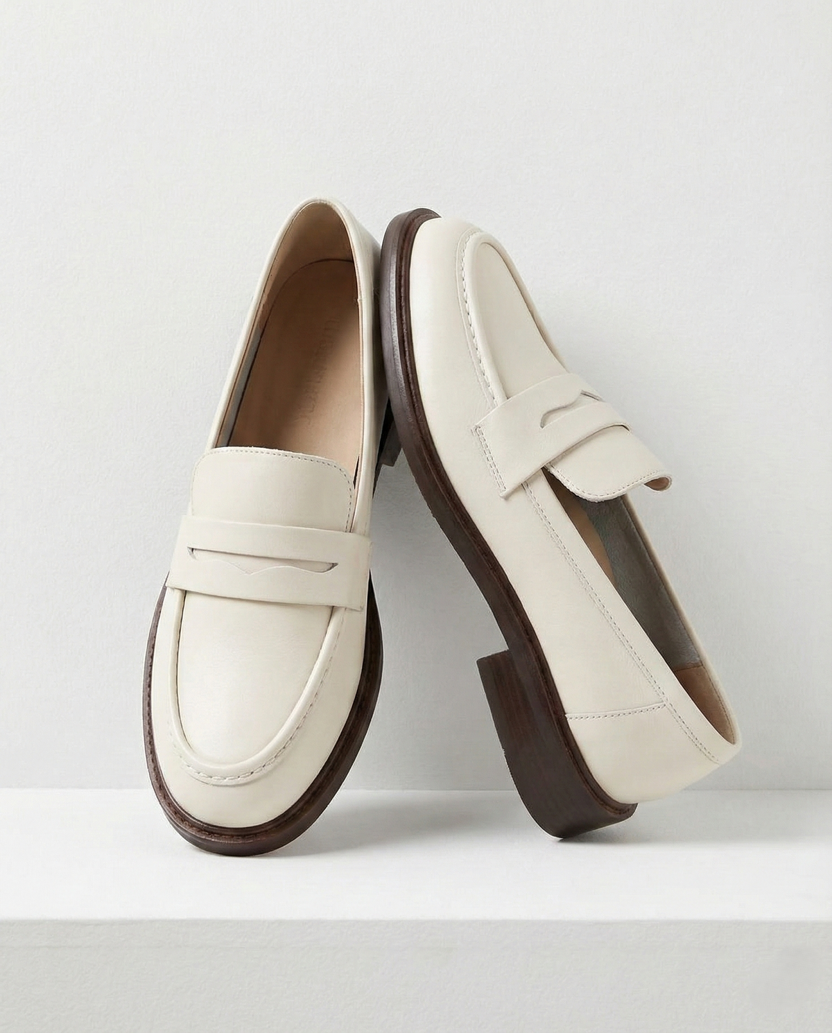 Women's Leather Loafer – Round Toe Stacked Heel