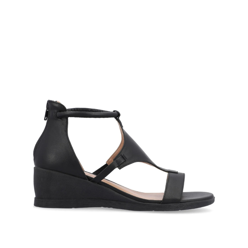 Women's Wedge Sandal – Strappy Back-Zip Design