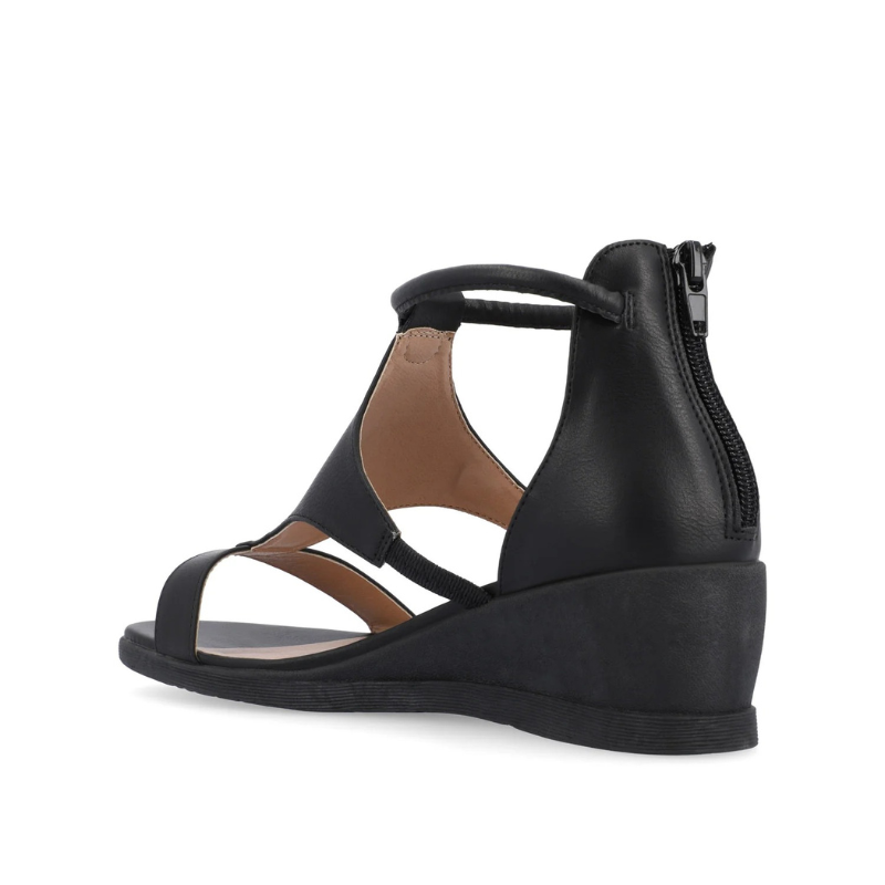 Women's Wedge Sandal – Strappy Back-Zip Design