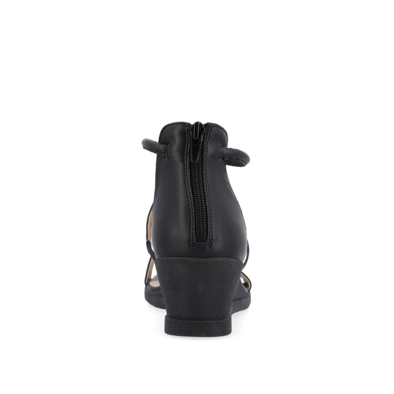 Women's Wedge Sandal – Strappy Back-Zip Design
