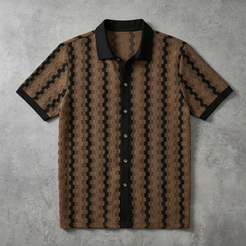 Men's Button-Front Shirt – Relaxed Straight-Hem Fit