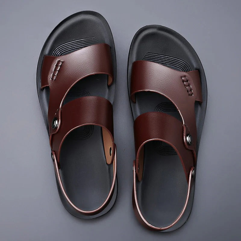 Men's Open-Toe Sandal – Multi-Strap Heel Strap