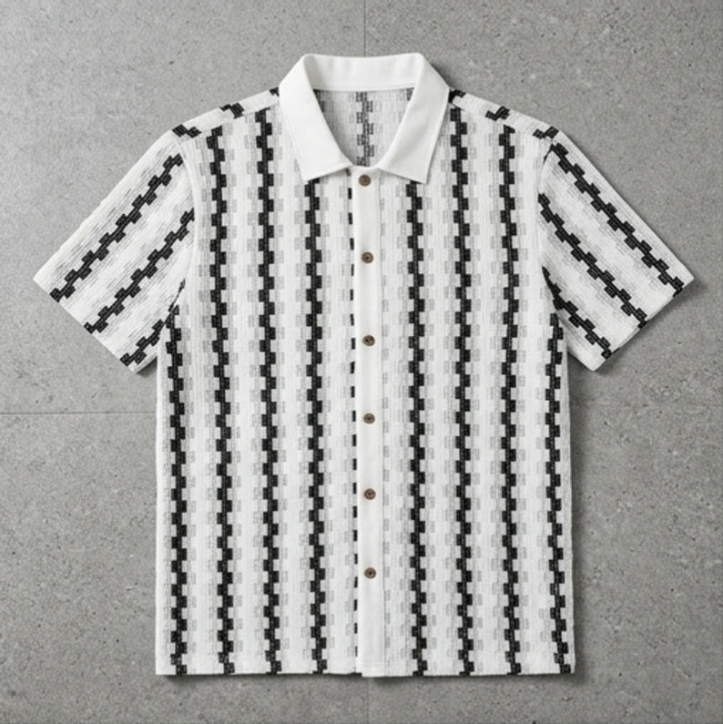 Men's Button-Front Shirt – Relaxed Straight-Hem Fit