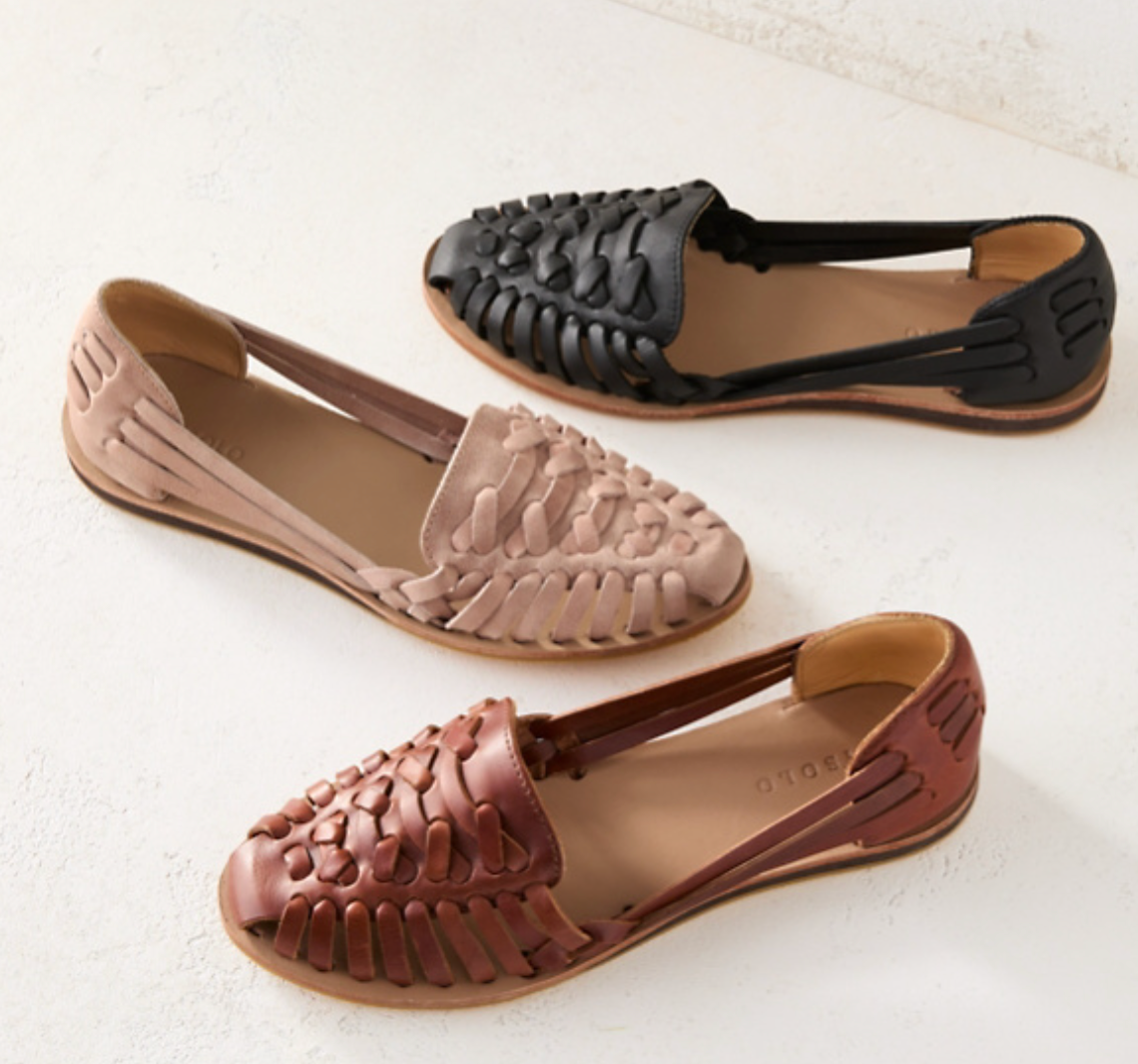 Women's Woven Flat Sandals – Closed-Toe Slip-On
