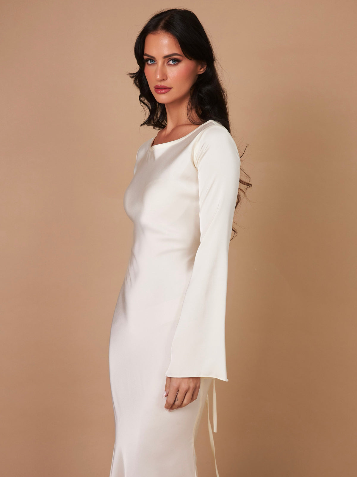 Women's Long Sleeve Maxi Dress – Fluid Relaxed Fit