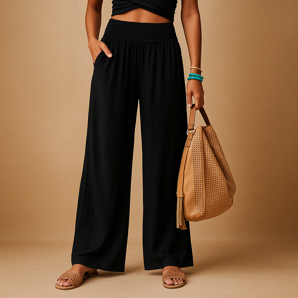 Women's Cotton-Linen Pants – High-Rise Straight Leg