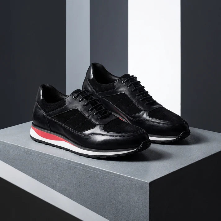 Men's Leather Sneaker – Padded Collar Low-Top