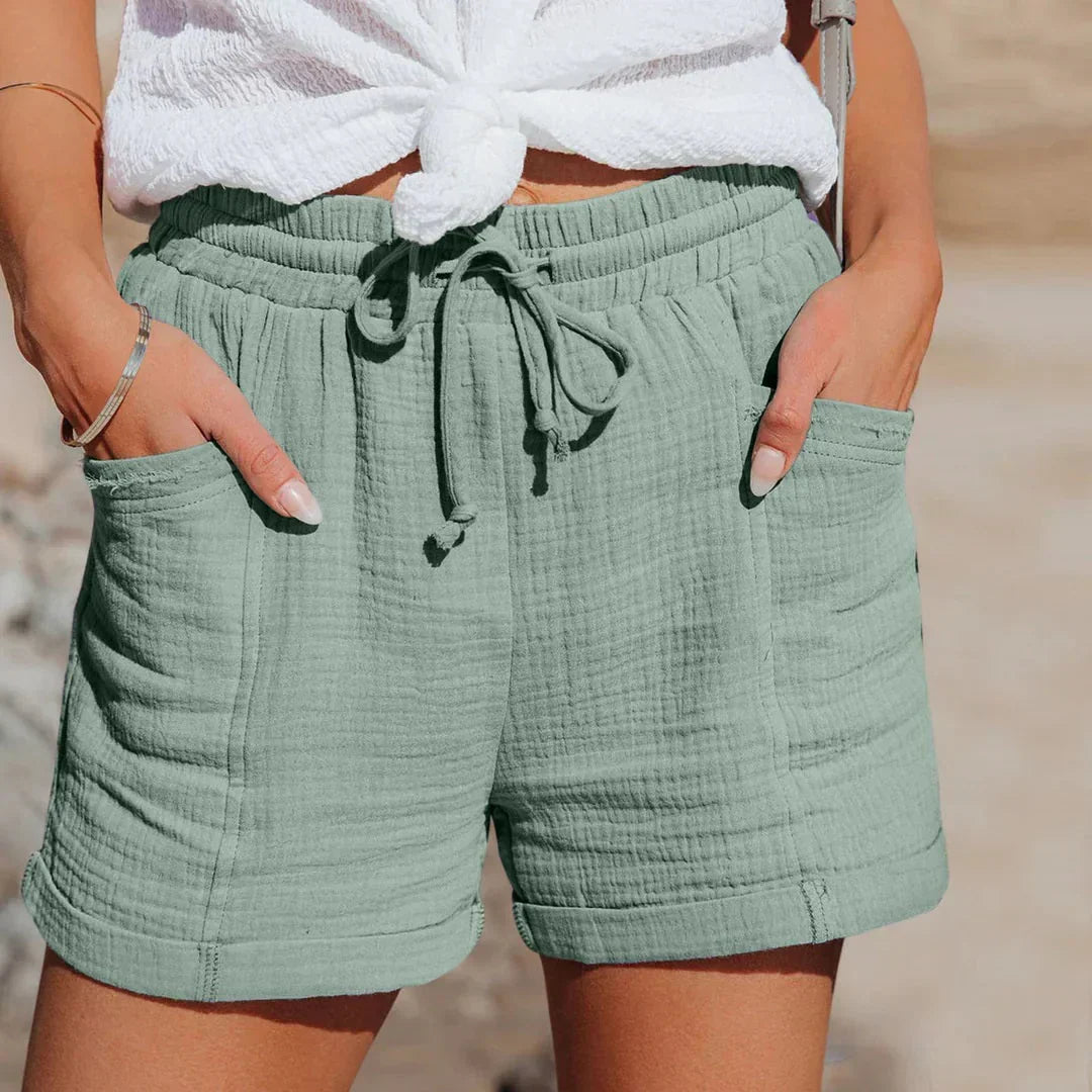 Women's Cotton-Blend Shorts – Relaxed Fit Side Pockets