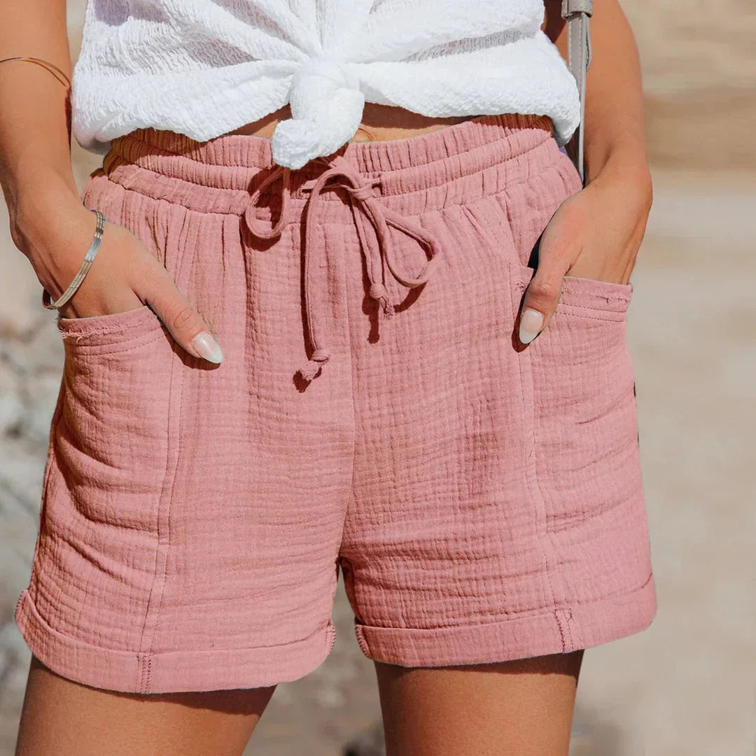 Women's Cotton-Blend Shorts – Relaxed Fit Side Pockets