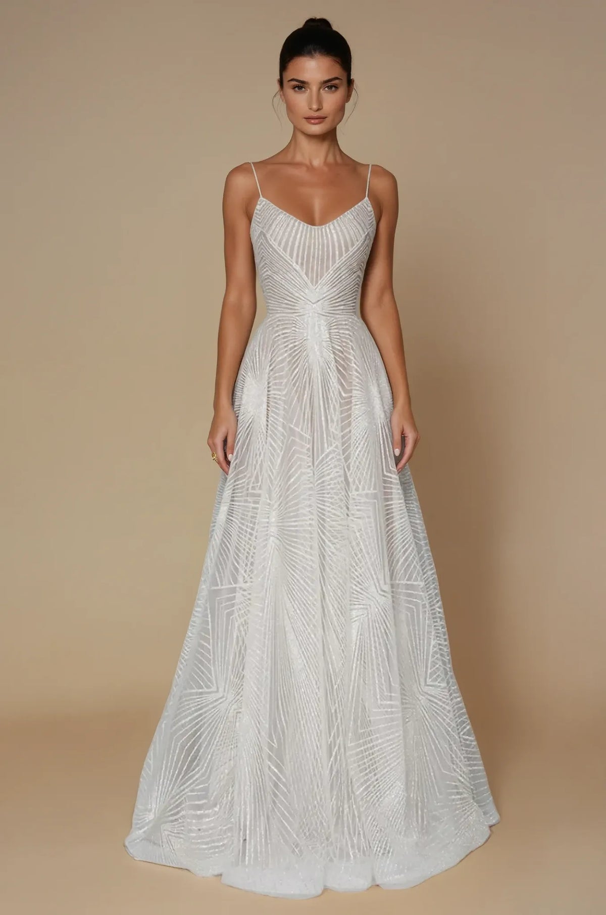 Women's Sequin Maxi Dress – Pleated A-Line Skirt