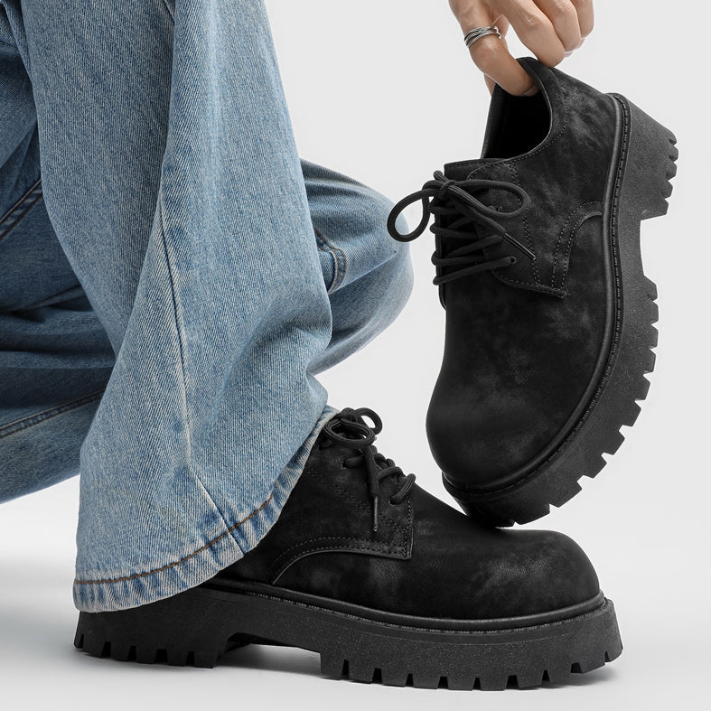 Men's Leather Lace-Up Shoe – Chunky Raised Sole