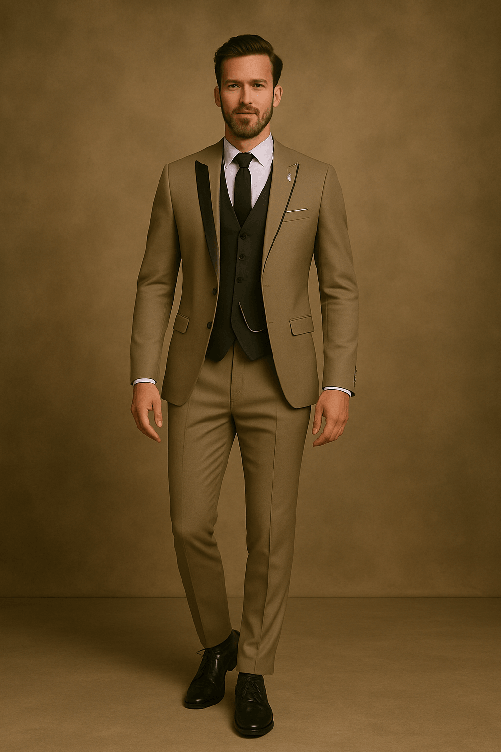 Men's Three-Piece Suit – Slim Notch Lapel Set