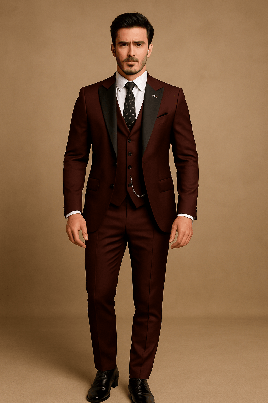 Men's Three-Piece Suit – Slim Notch Lapel Set
