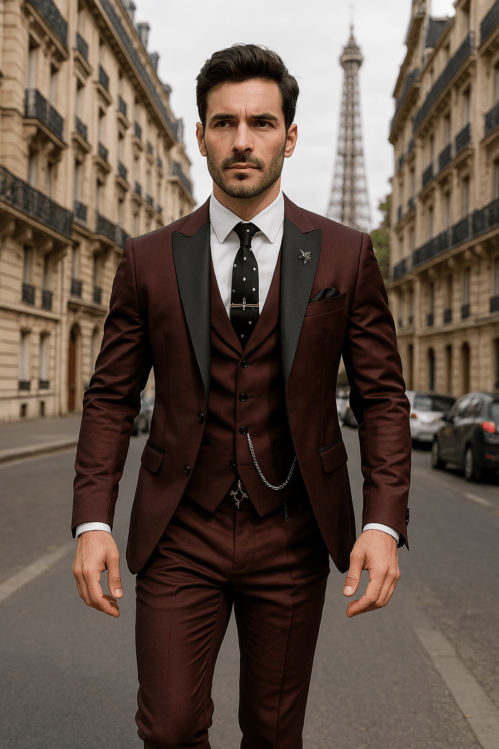 Men's Three-Piece Suit – Slim Notch Lapel Set