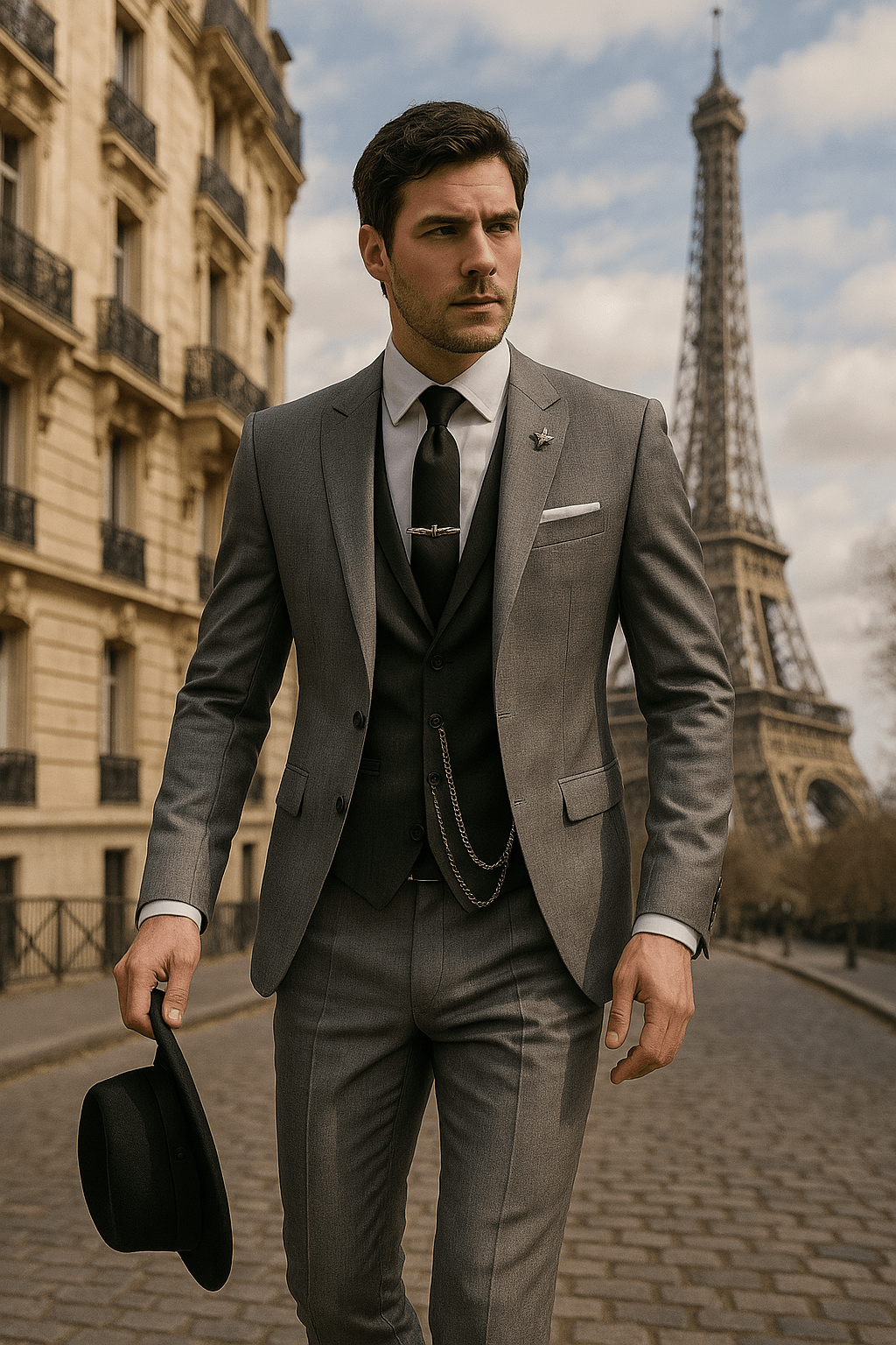 Men's Three-Piece Suit – Slim Notch Lapel Set