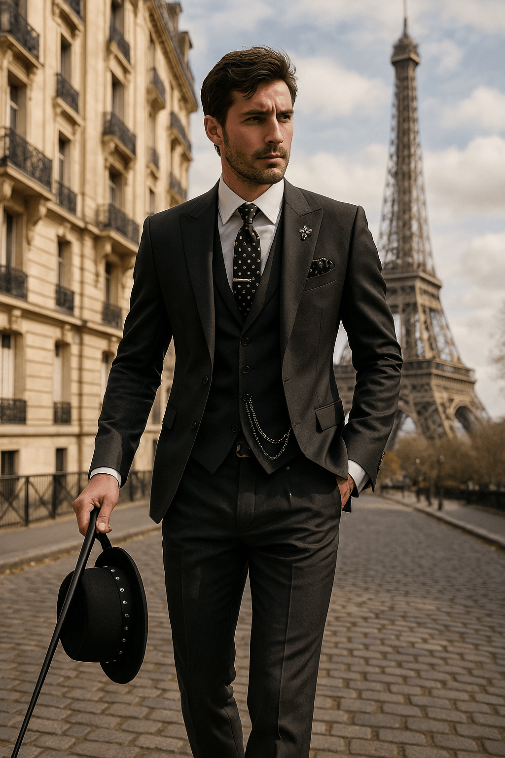 Men's Three-Piece Suit – Slim Notch Lapel Set