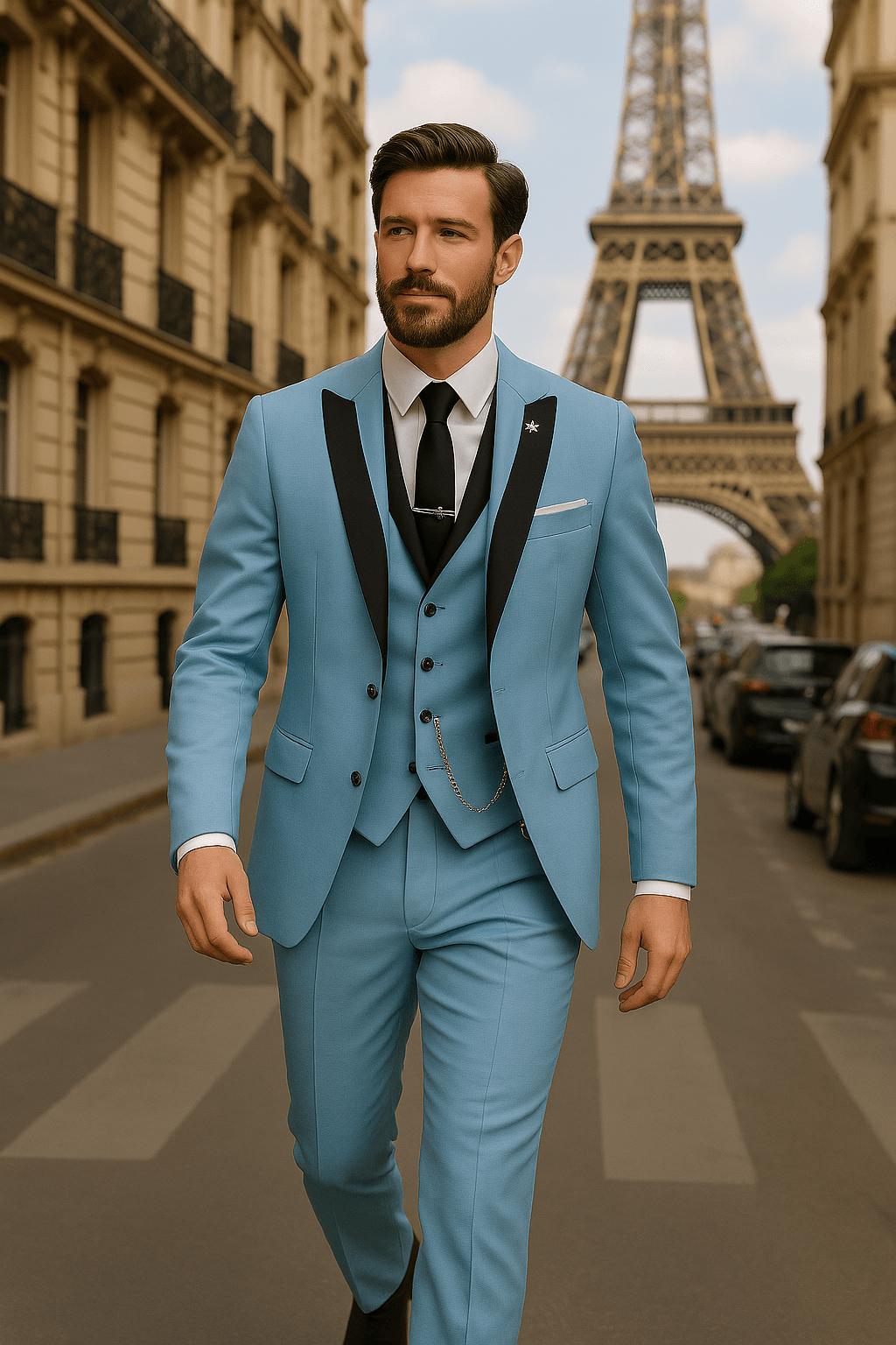 Men's Three-Piece Suit – Slim Notch Lapel Set