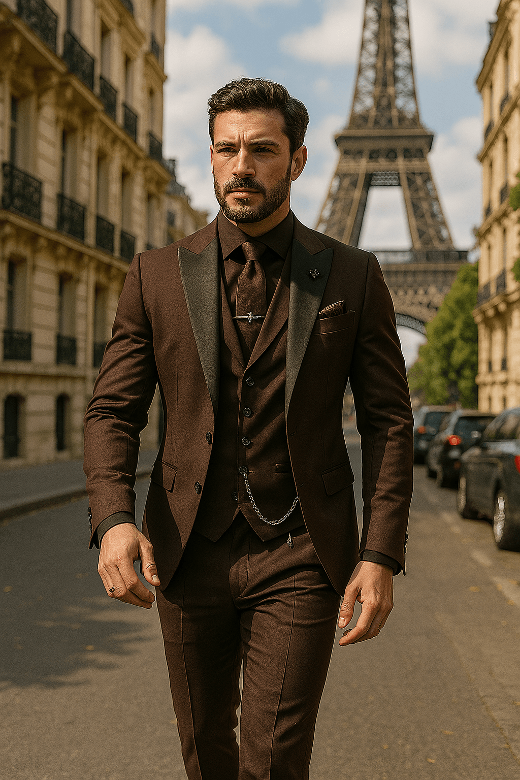 Men's Three-Piece Suit – Slim Notch Lapel Set