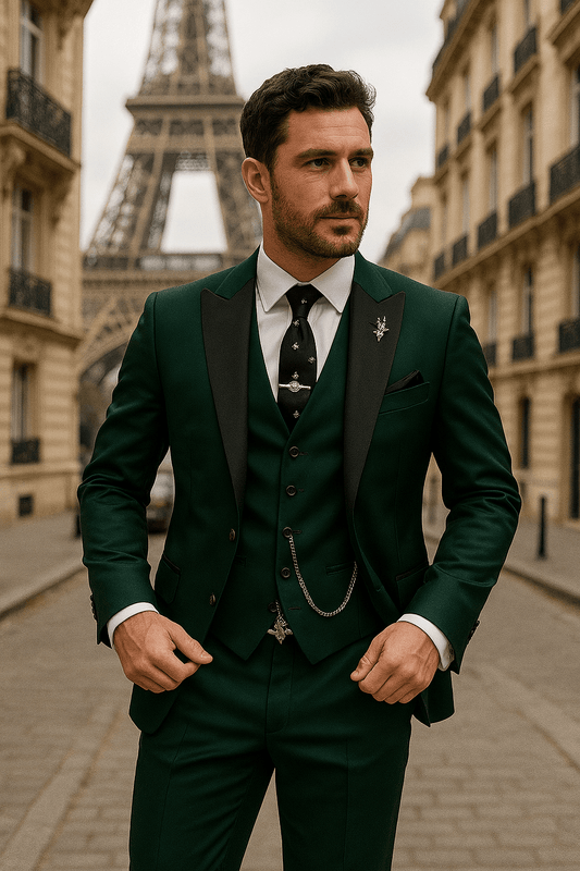 Men's Three-Piece Suit – Slim Notch Lapel Set