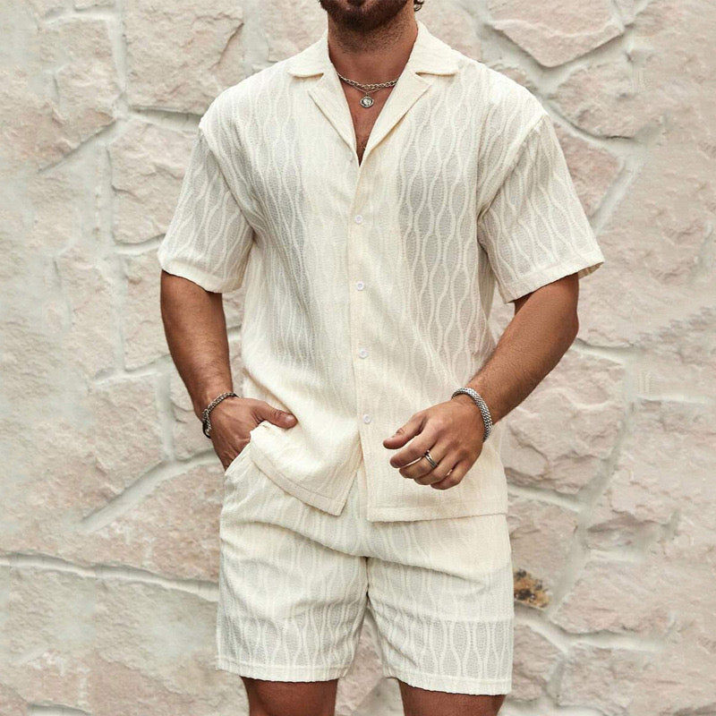 Men's Shirt and Shorts Set – Relaxed Open-Collar Fit