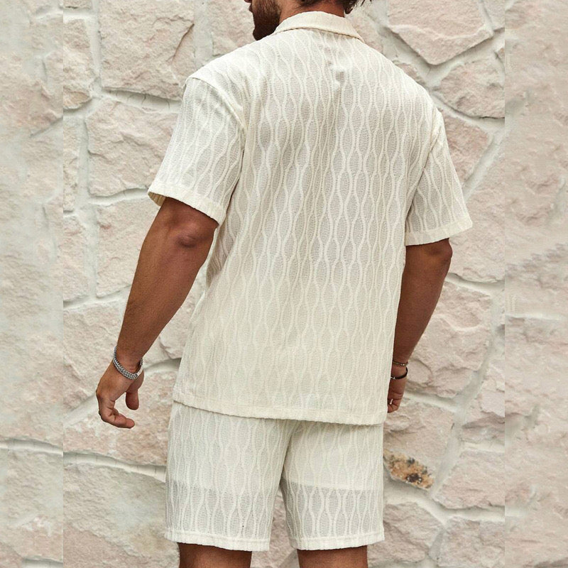 Men's Shirt and Shorts Set – Relaxed Open-Collar Fit