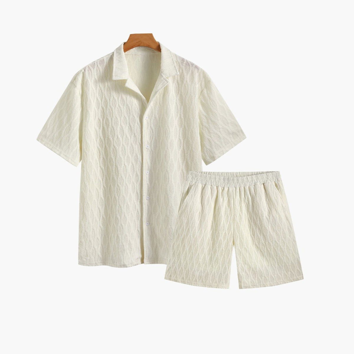 Men's Shirt and Shorts Set – Relaxed Open-Collar Fit