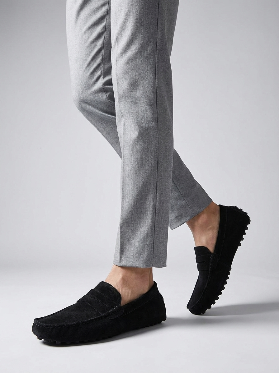 Men's Suede-Look Loafer – Studded Rubber Sole